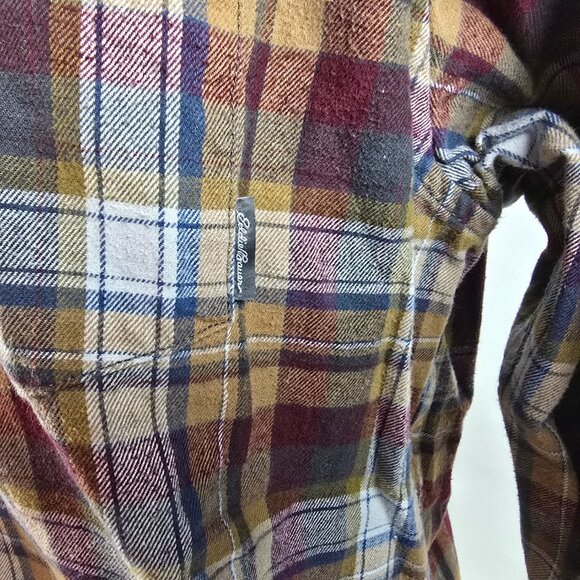 Eddie Bauer Shirt Mens Large Brown Flannel Button Up Plaid Outdoors Gorpcore A17 - Picture 4 of 8